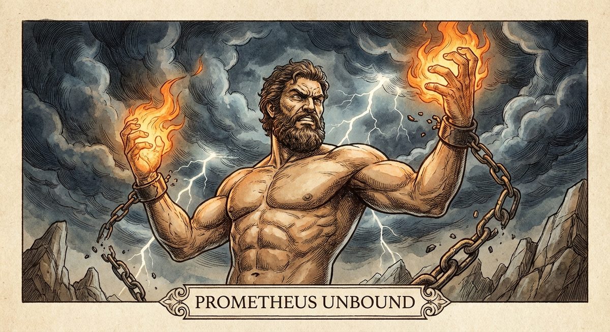 Prometheus bringt den Menschen das Feuer