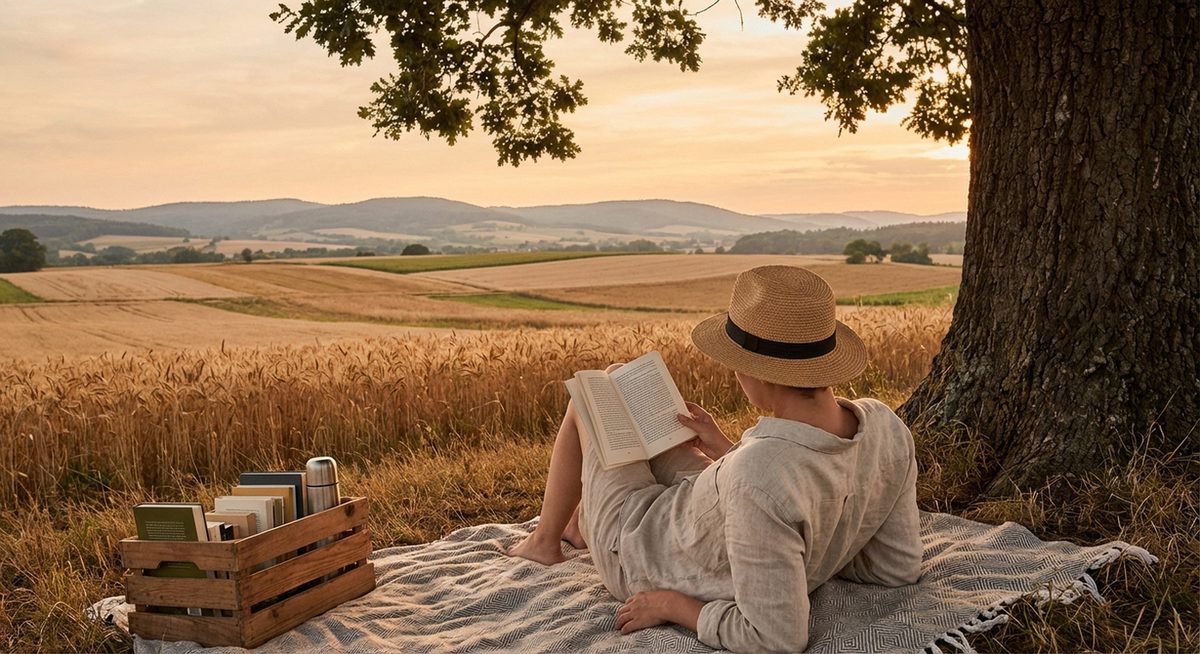 Spaetsommerliche Literaturszene im August