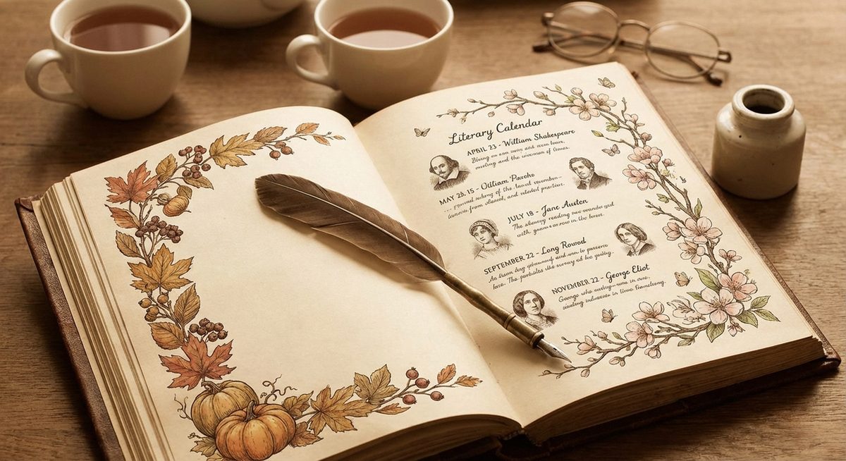 Literarischer Kalender mit Autorengeburtstagen