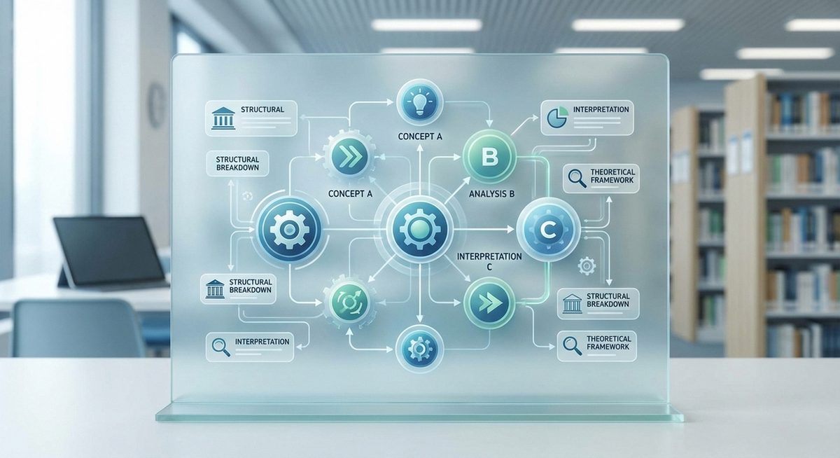 Abstrakte Darstellung literaturtheoretischer Konzepte